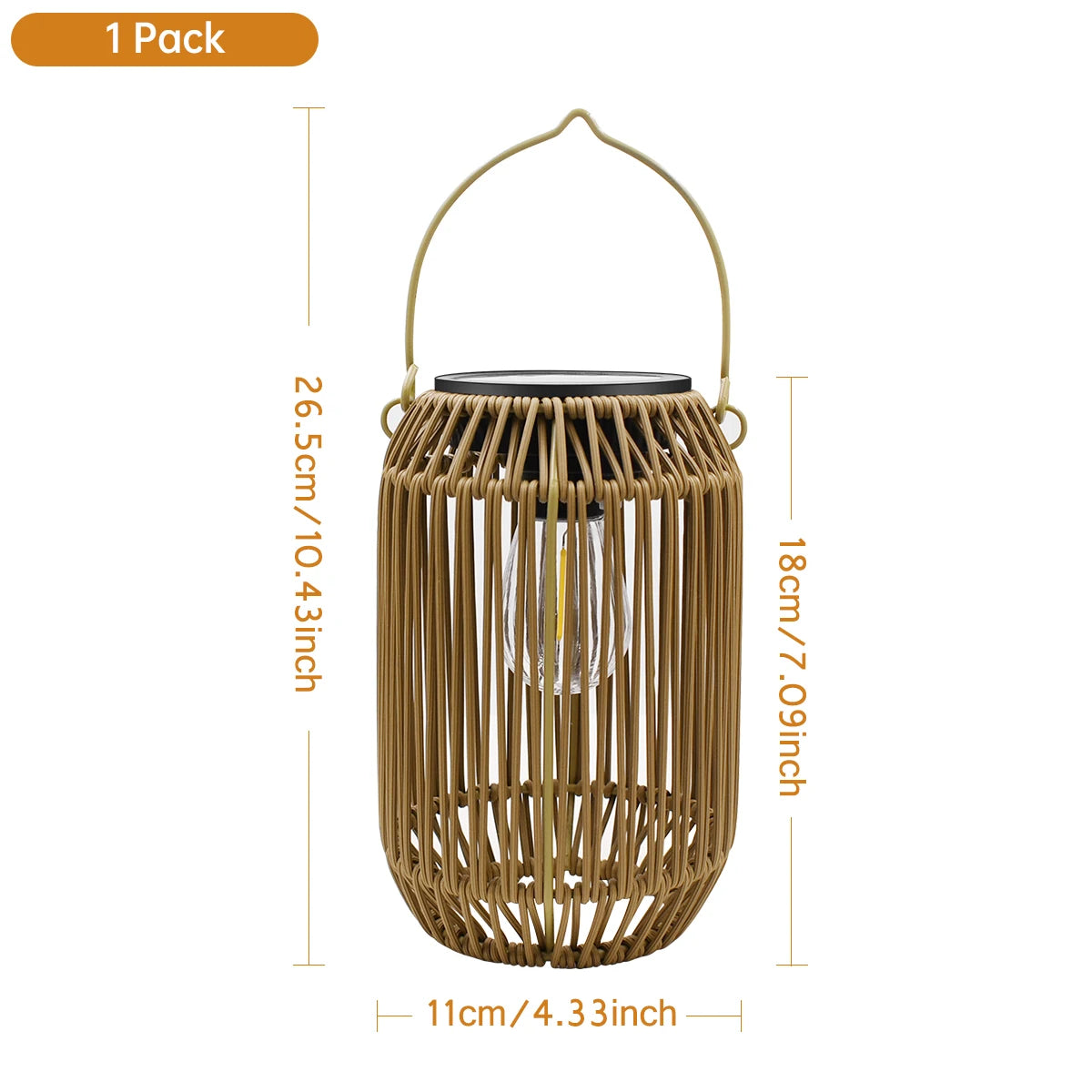 Solar lantern outdoor waterproof rattan woven hanging, boho warm light