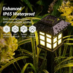 Solar path lights outdoor waterproof LED garden stake lamp for lawn and walkway