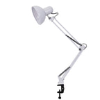 Adjustable LED table lamp with clip-on base and flexible arm, minimalist metal design