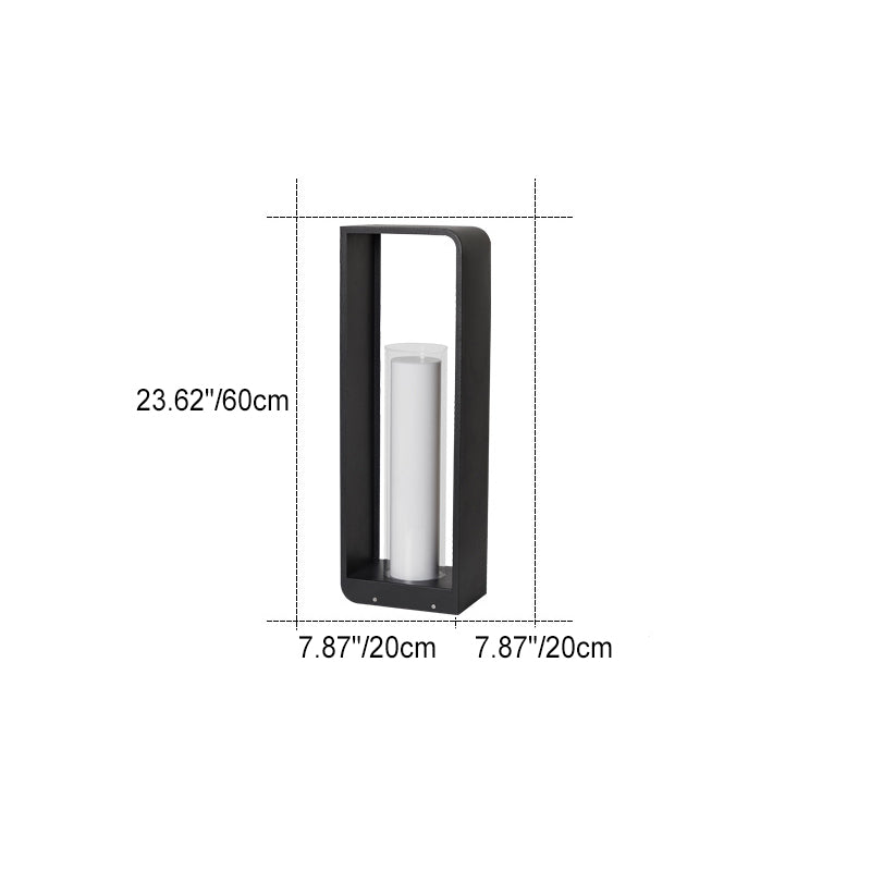 Solar garden lights LED bollard stainless steel black waterproof, 3 sizes