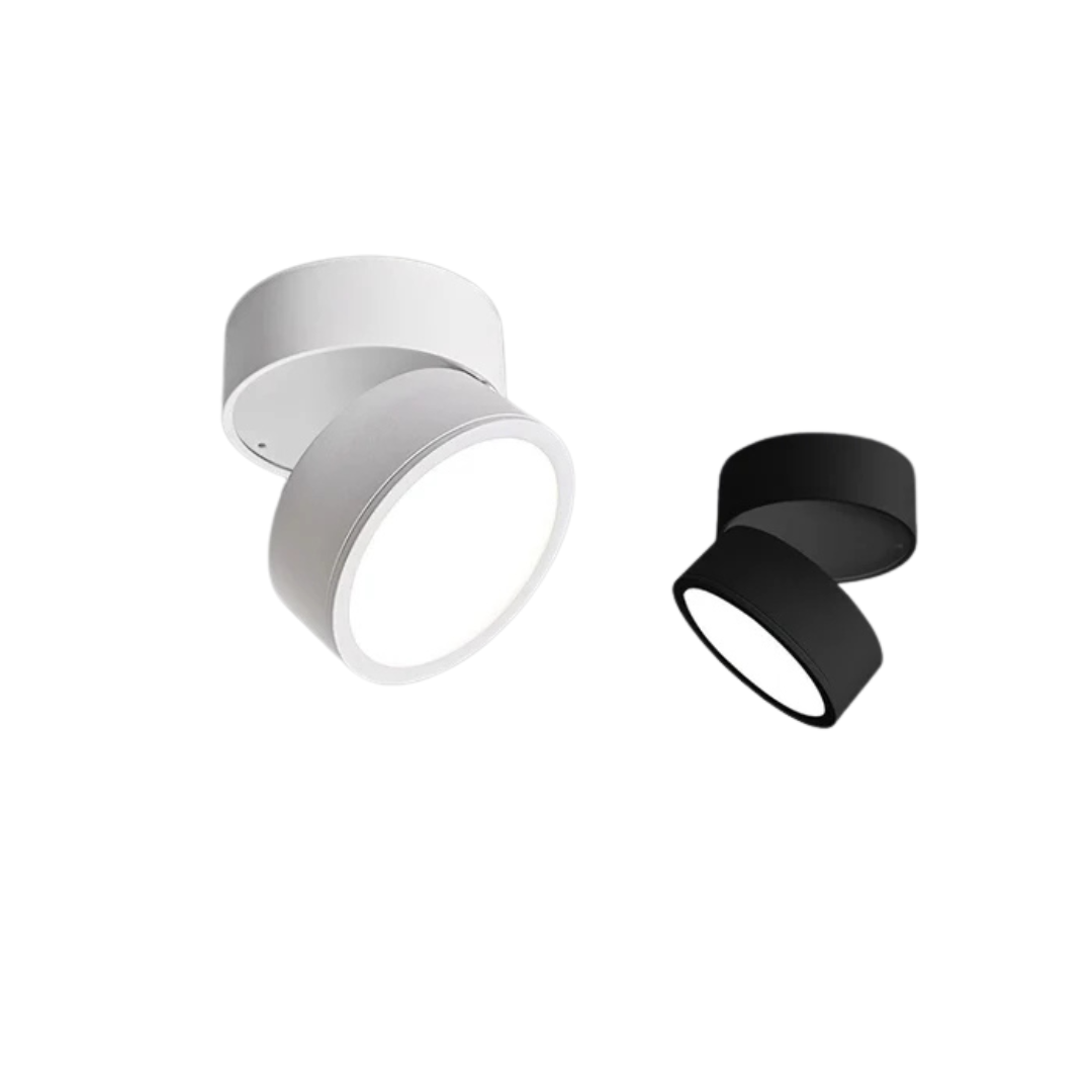 Flush mount ceiling light modern adjustable LED aluminum, black and white