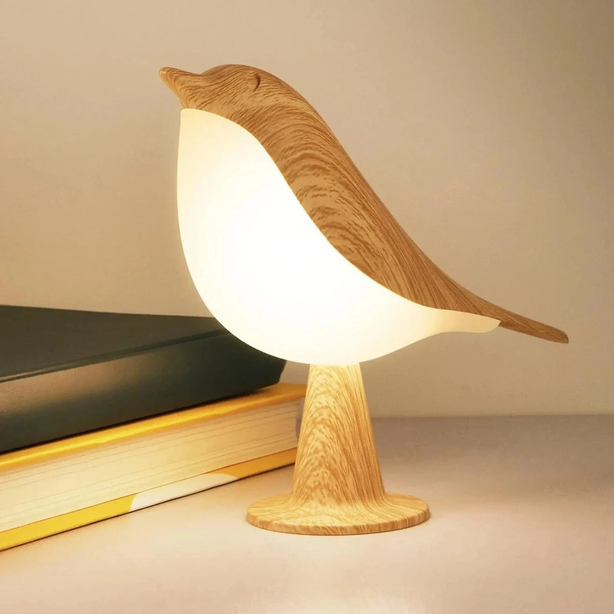 Bird lamp cordless touch night light with 3 colour temperatures, rechargeable