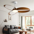 Ceiling Fan | Modern Wooden Blades, Dimmable LED Light