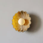 Wall Lamp Beige Travertine | Glass Globe, Indoor Bedroom Light