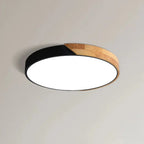 LED ceiling light fixture Scandinavian wooden flush mount design for cozy ambiance