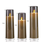 LED flameless candles set of 3 with remote control, flickering light for weddings and home decor
