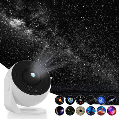 Galaxy projector night light with 13 star and planet projection modes, USB powered