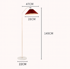 Minimalist floor lamp with pleated fabric shade, iron body, standing lamp for living room