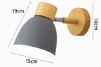 Nina | Wall Sconce | Modern Minimalist LED, Wooden Cone, 1-Light | Iron & Wood