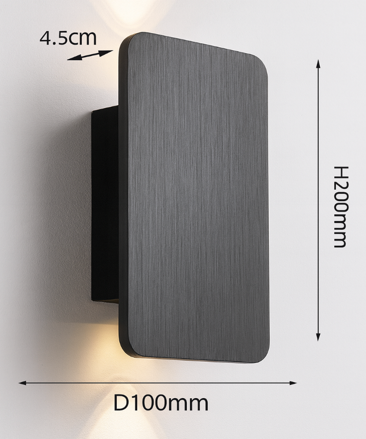 Wall sconce LED rectangular Nordic minimalist aluminum frosted glass 2-light indoor