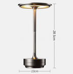 Cordless table lamp brass cone LED rechargeable, modern design