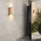Outdoor wall light travertine stone square LED minimalist up-down illumination