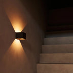 Rechargeable wall light brown metal, cordless with remote control and dimmable