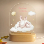 Personalised night light for kids with engraved name, animal design and soft LED glow