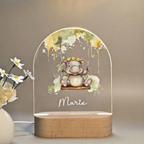 Personalised night light for kids with engraved name, animal design and soft LED glow