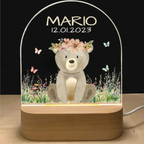 Personalised night light for kids with engraved name, animal design and soft LED glow