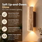 Wall Light Travertine Stone Up and Down Glow Hardwired