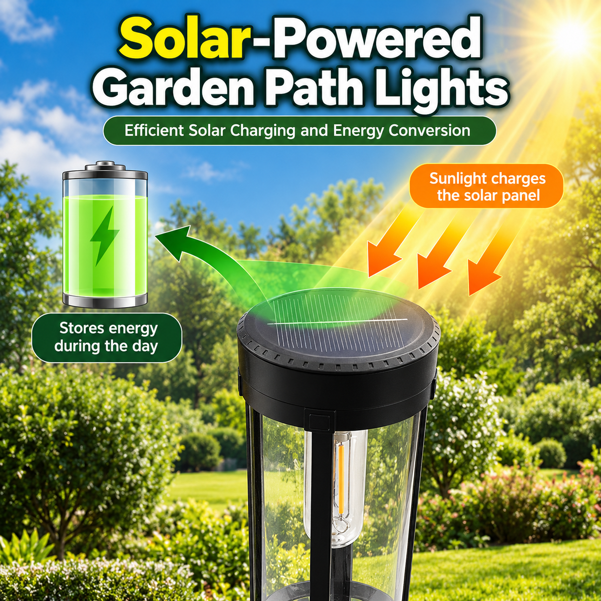 Solar Path Lights | Outdoor Garden Stake Lights | Waterproof LED Lighting