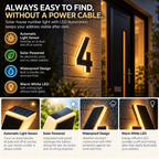 Solar House Number Sign | LED Address Plaque, Outdoor Light Sensor | 28 cm