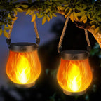 Solar Lantern Lights | Flickering Flame Effect, Waterproof, Dual Charging