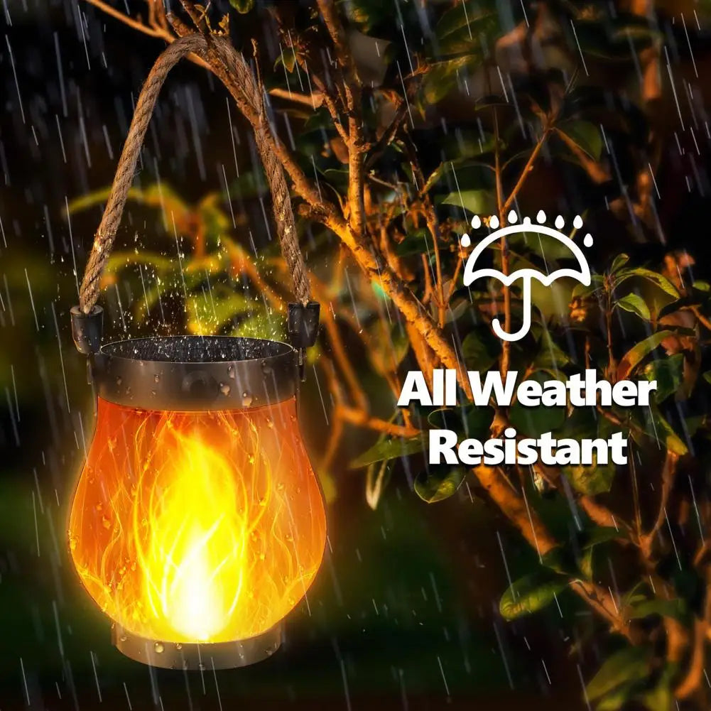 Solar Lantern Lights | Flickering Flame Effect, Waterproof, Dual Charging