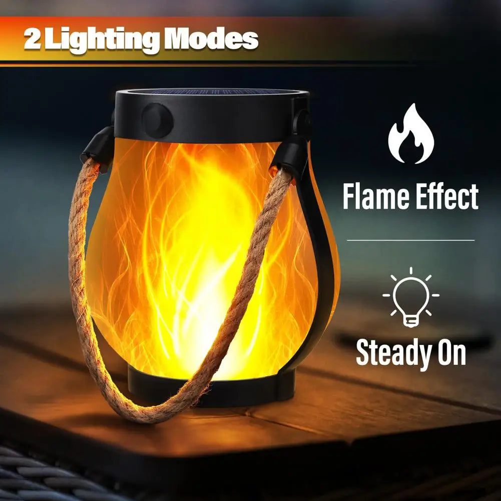Solar Lantern Lights | Flickering Flame Effect, Waterproof, Dual Charging
