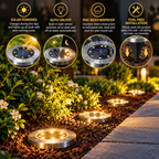 Solarne lampy ogrodowe wbijane w ziemię | lampy LED do ogrodu, na podjazd i taras | odporne na warunki atmosferyczne IP65