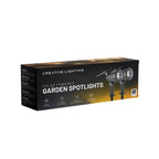 Solar garden spotlight with 9 color modes, IP55 weatherproof, 90° adjustable panel