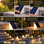 Solarne lampy ogrodowe wbijane w ziemię | do ogrodu, wodoodporność IP67 | automatyczny czujnik zmierzchowy