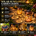 Solar Path Lights, Sunflower LED Garden Outdoor Waterproof