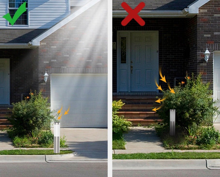 Solar garden lights IP65 waterproof with dusk-to-dawn sensor, stainless steel and glass path light