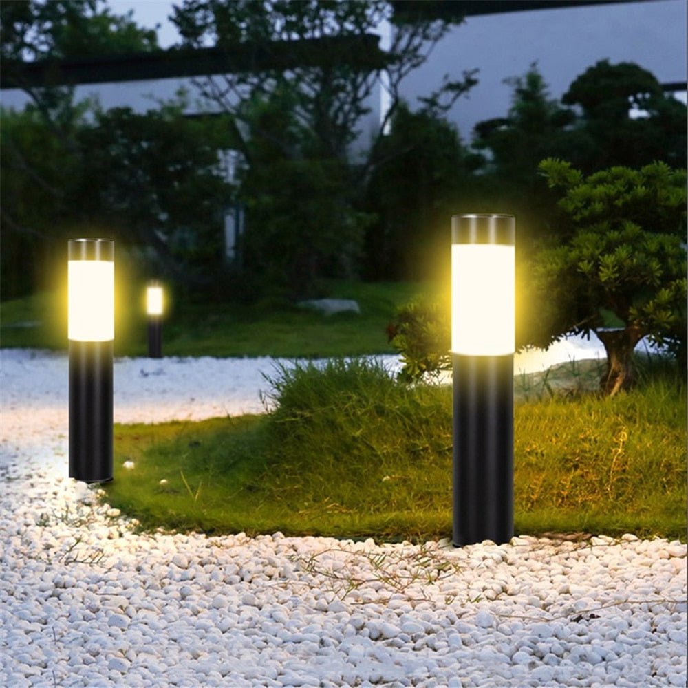 Solar garden lights IP65 waterproof with dusk-to-dawn sensor, stainless steel and glass path light