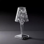 Crystal table lamp rechargeable touch control LED cordless acrylic sparkling design
