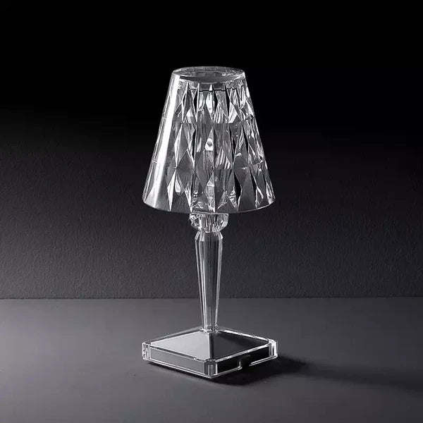 Crystal table lamp rechargeable touch control LED cordless acrylic sparkling design