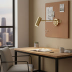 Swing arm LED wall sconce adjustable 1-light wrought iron modern fixture