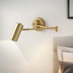 Swing arm LED wall sconce adjustable 1-light wrought iron modern fixture