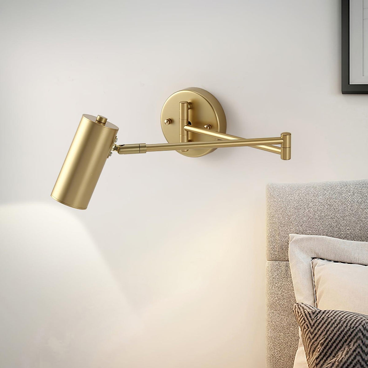 Swing arm LED wall sconce adjustable 1-light wrought iron modern fixture