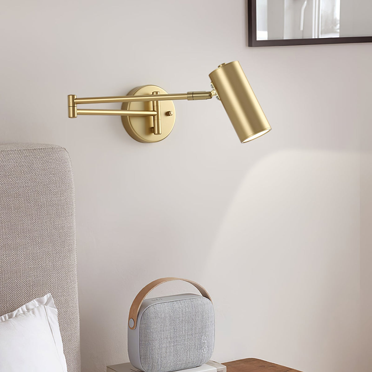 Swing arm LED wall sconce adjustable 1-light wrought iron modern fixture