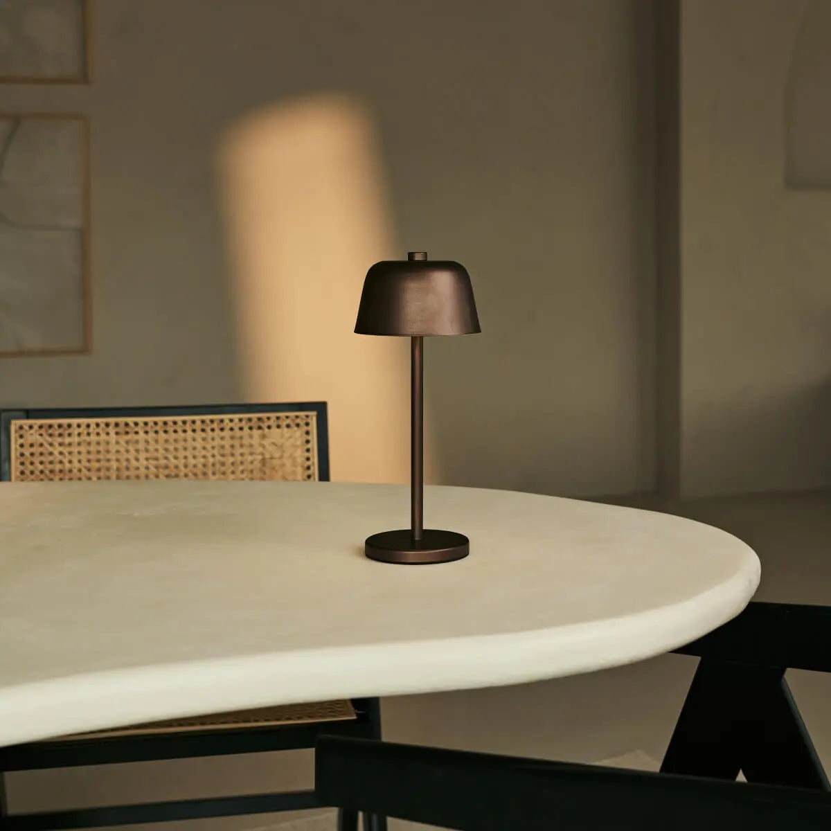 Iris | Rechargeable Table Lamps Set | 4x Cordless + Charging Station | Espresso Brown