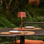 Rechargeable table lamps set 4x bronze cordless with magnetic charging station and touch dimmer