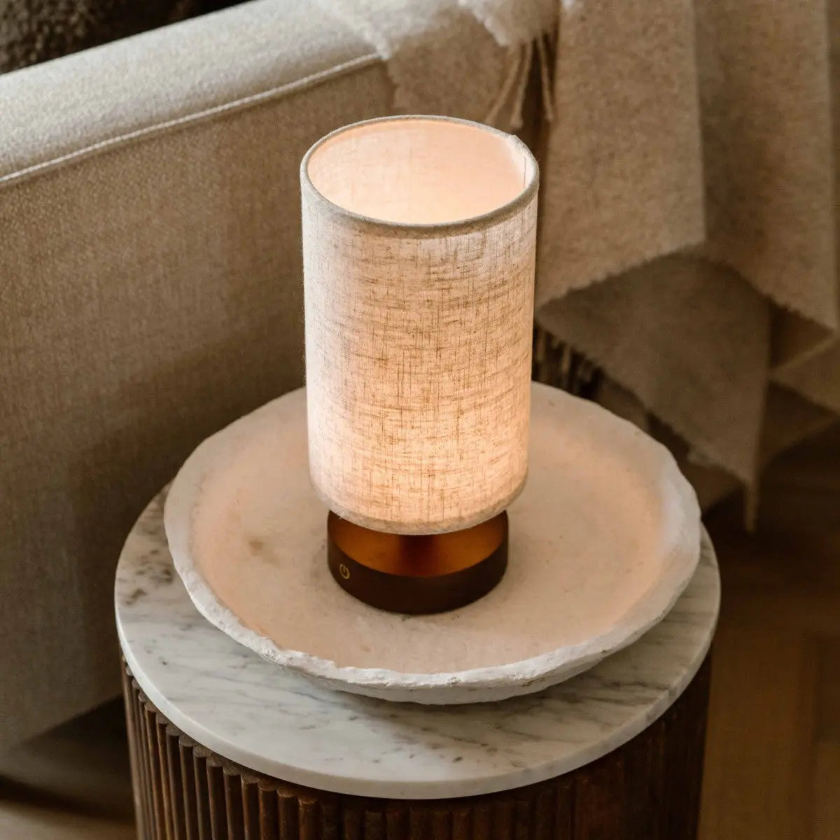 Rechargeable Table Lamp | Cordless Wooden, Dark Brown, Dimmable