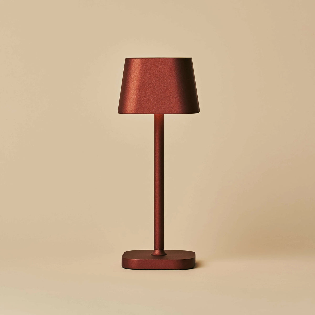 Rechargeable table lamps set 4x bronze cordless with magnetic charging station and touch dimmer