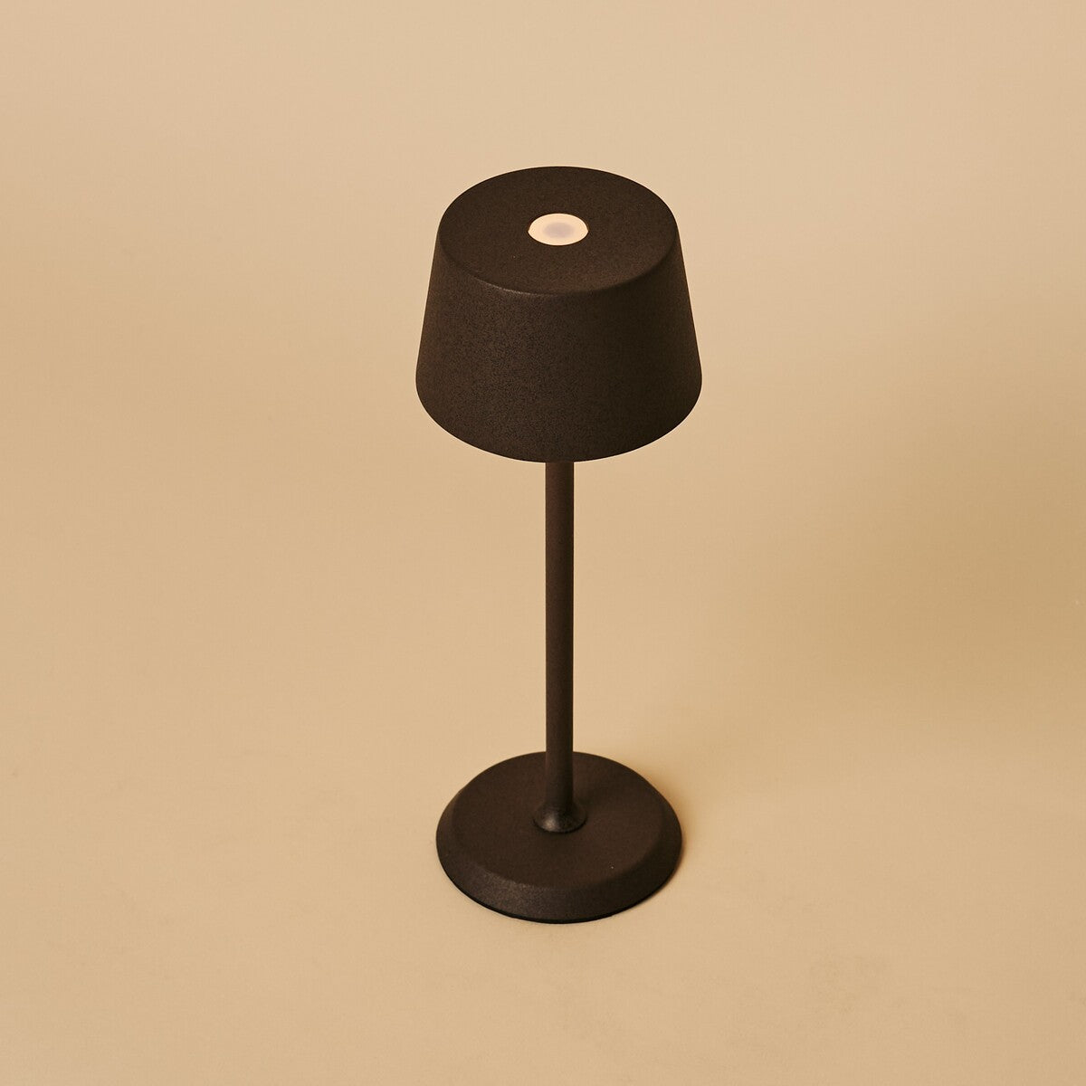 Rechargeable cordless table lamp mocha brown, dimmable with 3 light modes, IP54 metal