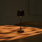 Rechargeable cordless table lamp mocha brown, dimmable with 3 light modes, IP54 metal