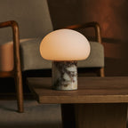 Wynne | Rechargeable Table Lamp | Calacatta Viola Marble, Cordless, Dimmable | White