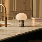 Wynne | Rechargeable Table Lamp | Calacatta Viola Marble, Cordless, Dimmable | White