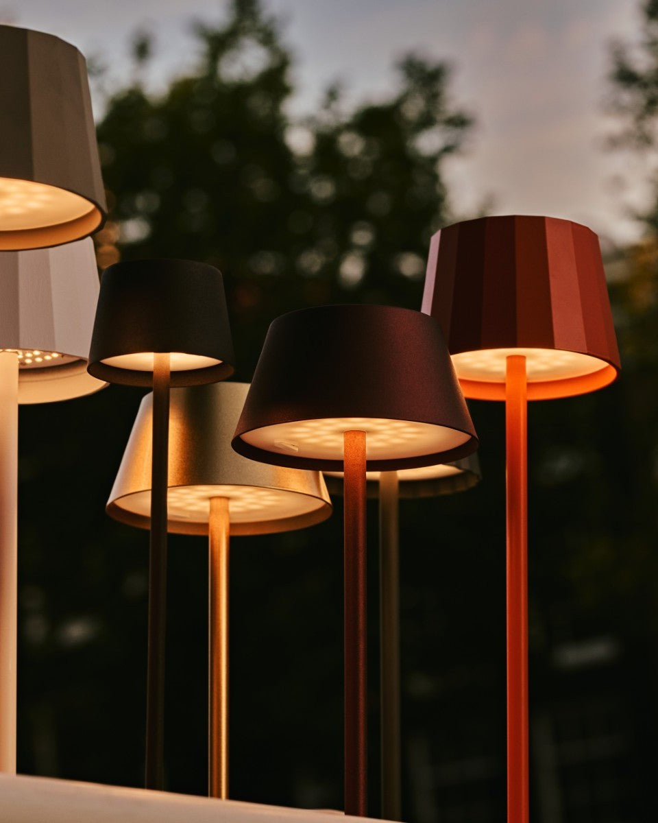 Cordless table lamps designer rechargeable, wood and marble