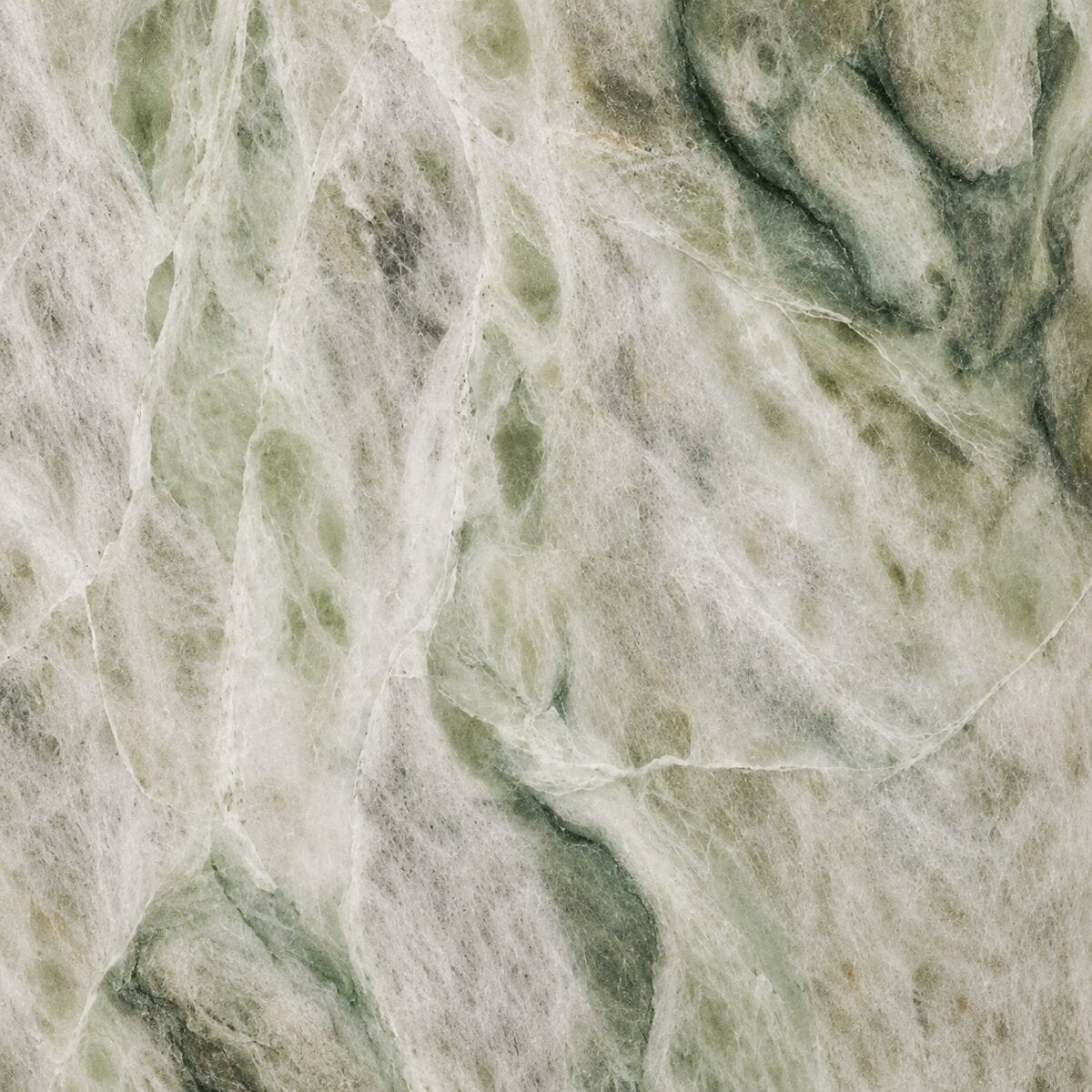 Rechargeable table lamp in ice green marble, cordless dimmable with modular shade