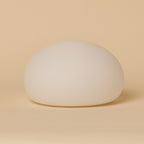Rechargeable table lamp in blue calcite marble, cordless and dimmable with modular lampshade