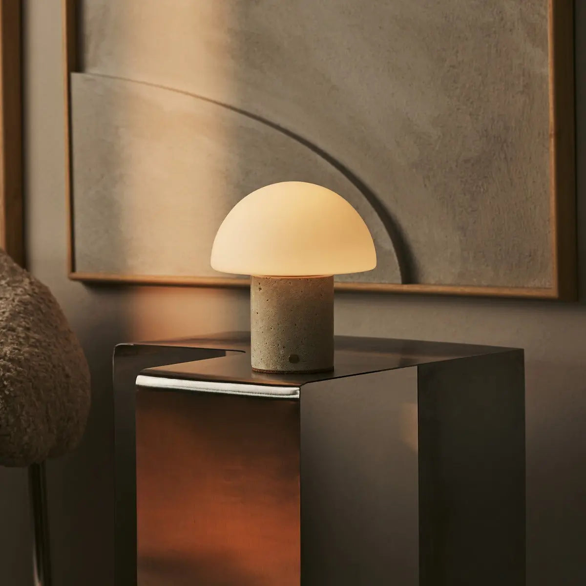 Cordless table lamps designer rechargeable, wood and marble